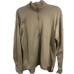 Polartec Pullover Mens Medium Beige Half Zip Lightweight Outdoors Half Zip Men